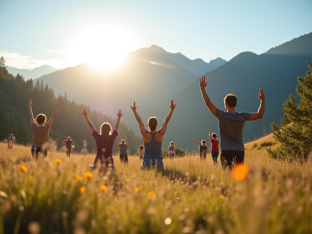 Adults practicing wellness activities in Boulder Colorado